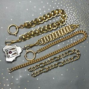 antique lot of watch chains